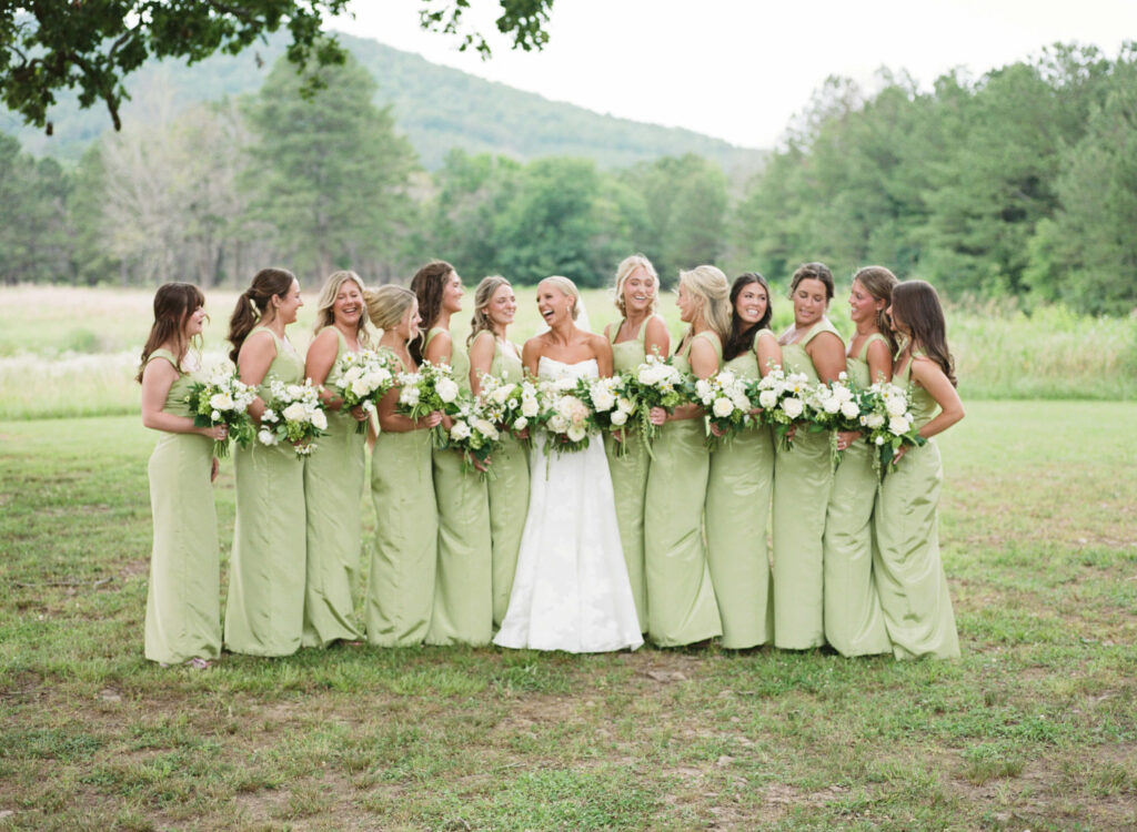 Apple green bridesmaids dresses at Ridge Pointe wedding venue