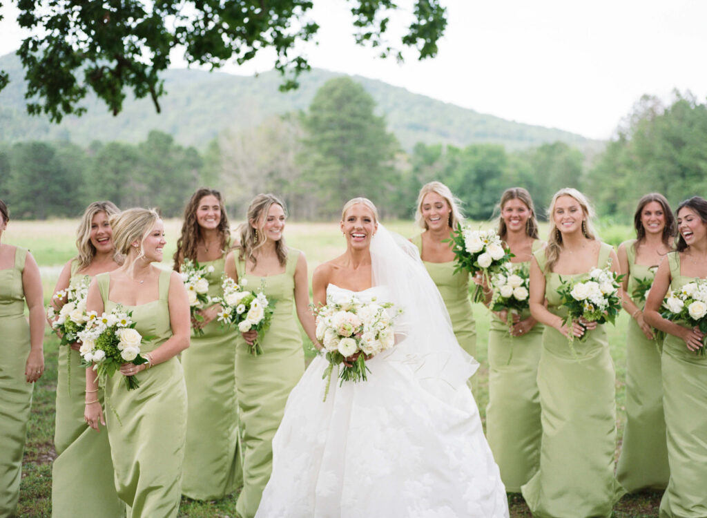 Apple green bridesmaids dresses at Ridge Pointe wedding venue