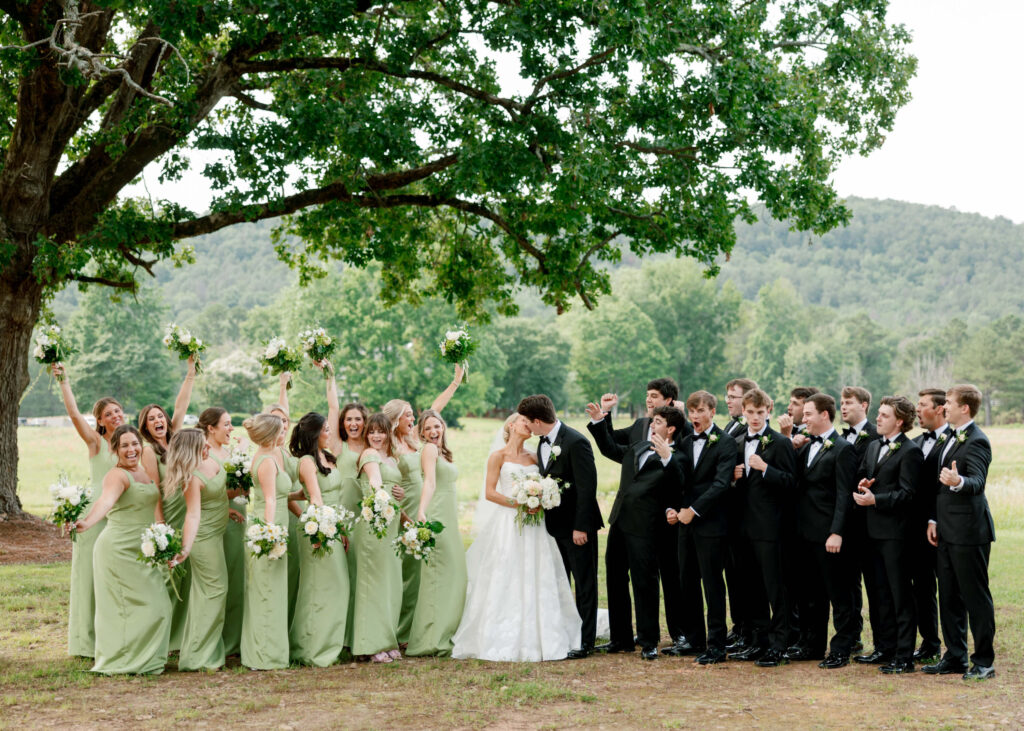 Apple green bridesmaids dresses at Ridge Pointe wedding venue
