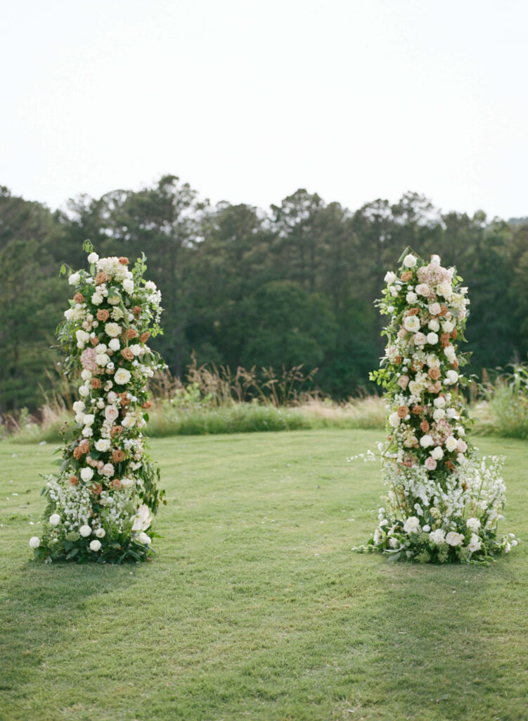 Outdoor wedding at Ridge Pointe wedding venue, shot on film