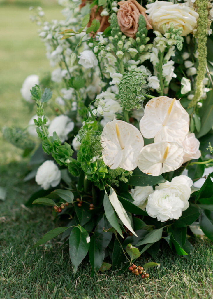 Outdoor wedding at Ridge Pointe wedding venue, shot on film