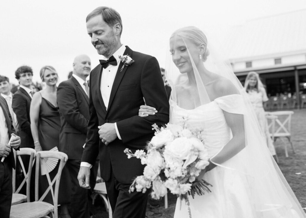 Outdoor wedding at Ridge Pointe wedding venue, shot on film