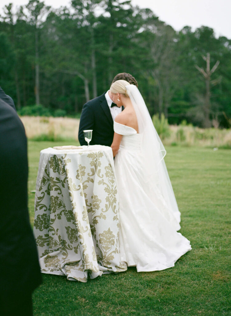 Outdoor wedding at Ridge Pointe wedding venue, shot on film