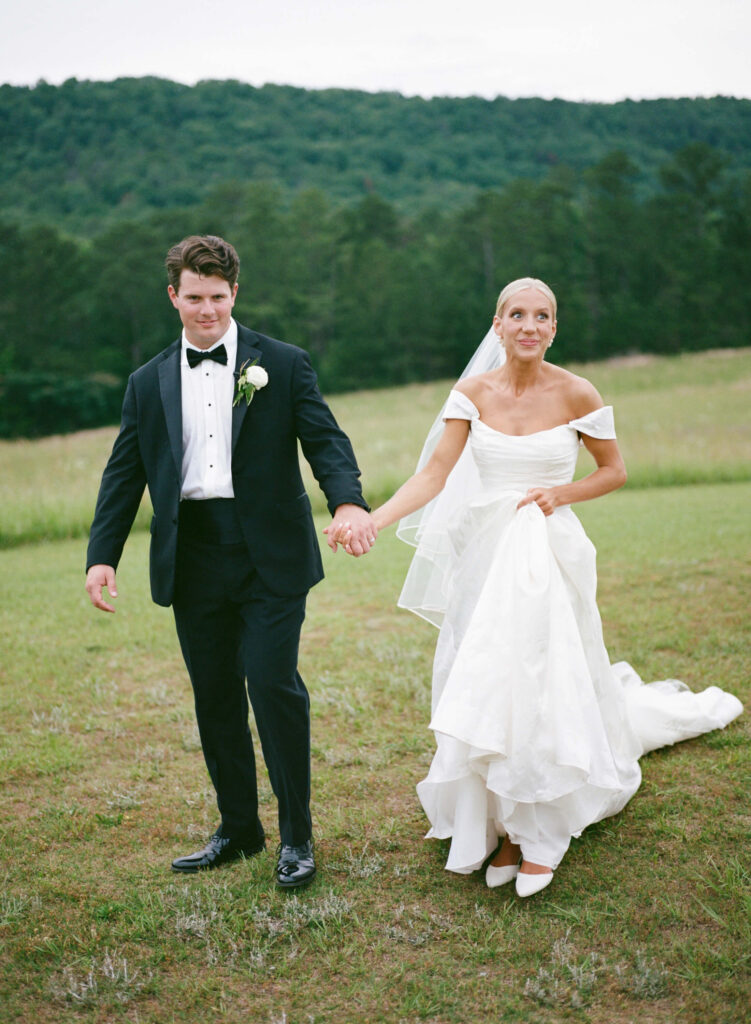 Outdoor wedding at Ridge Pointe wedding venue, shot on film