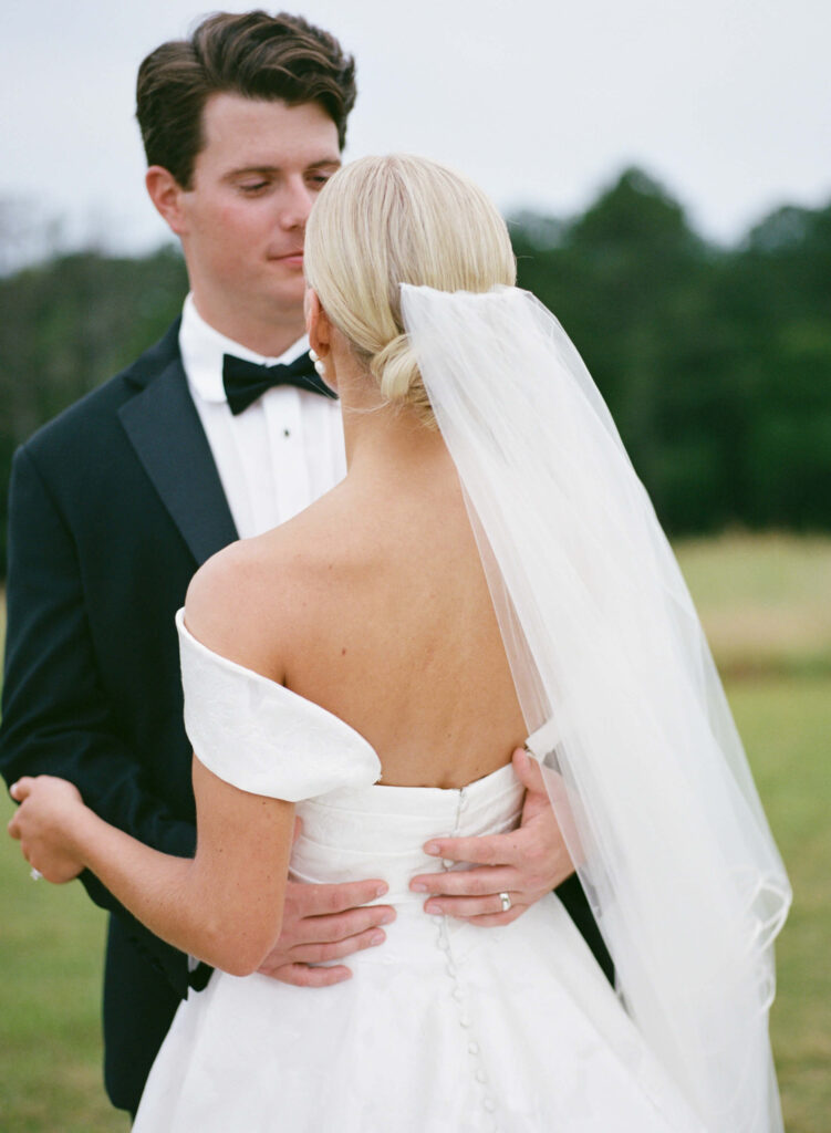 Outdoor wedding at Ridge Pointe wedding venue, shot on film