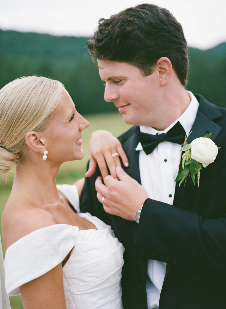 Outdoor wedding at Ridge Pointe wedding venue, shot on film
