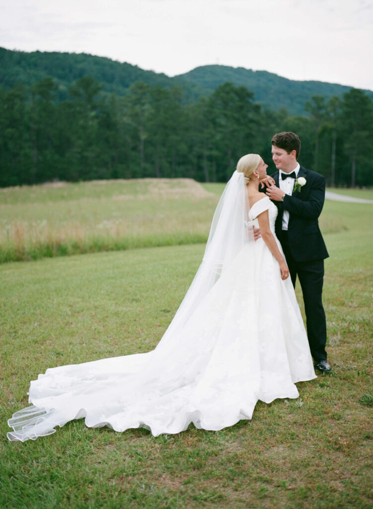 Outdoor wedding at Ridge Pointe wedding venue, shot on film