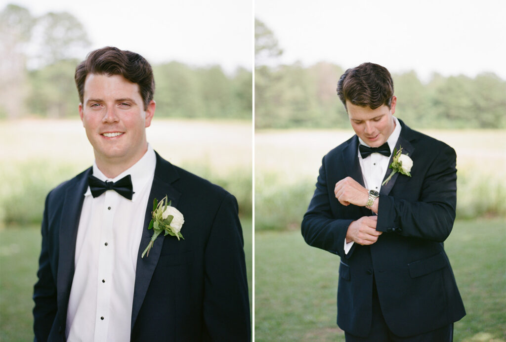 Outdoor wedding at Ridge Pointe wedding venue, shot on film