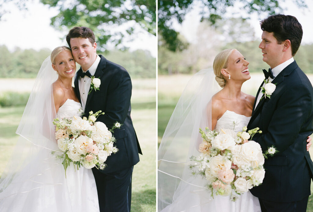 Outdoor wedding at Ridge Pointe wedding venue, shot on film