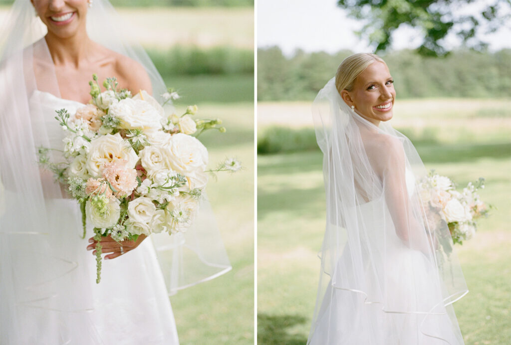 Outdoor wedding at Ridge Pointe wedding venue, shot on film