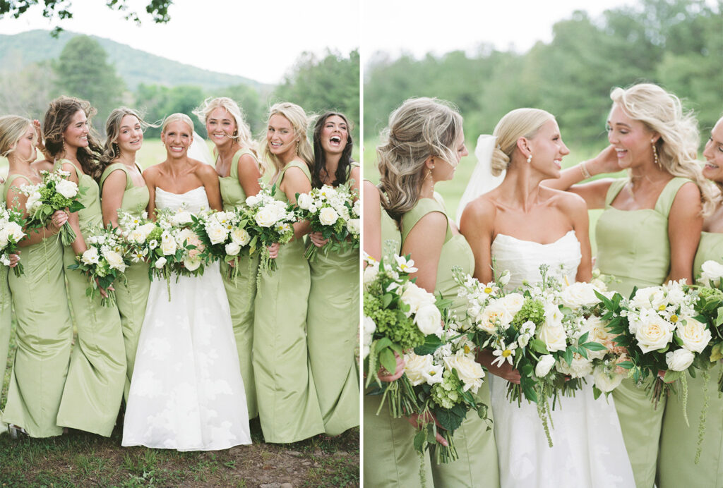 Apple green bridesmaid dresses at Ridge Pointe Wedding Venue