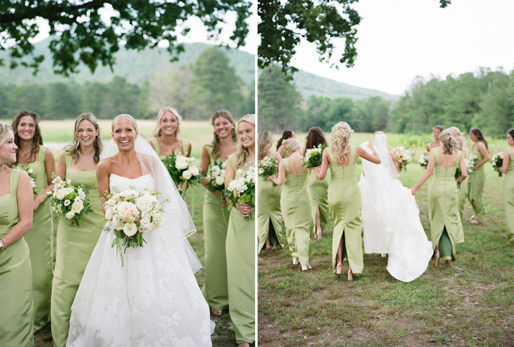 Apple green bridesmaid dresses at Ridge Pointe Wedding Venue