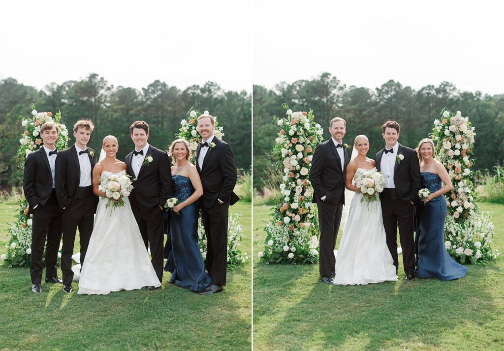 Outdoor wedding at Ridge Pointe wedding venue, shot on film