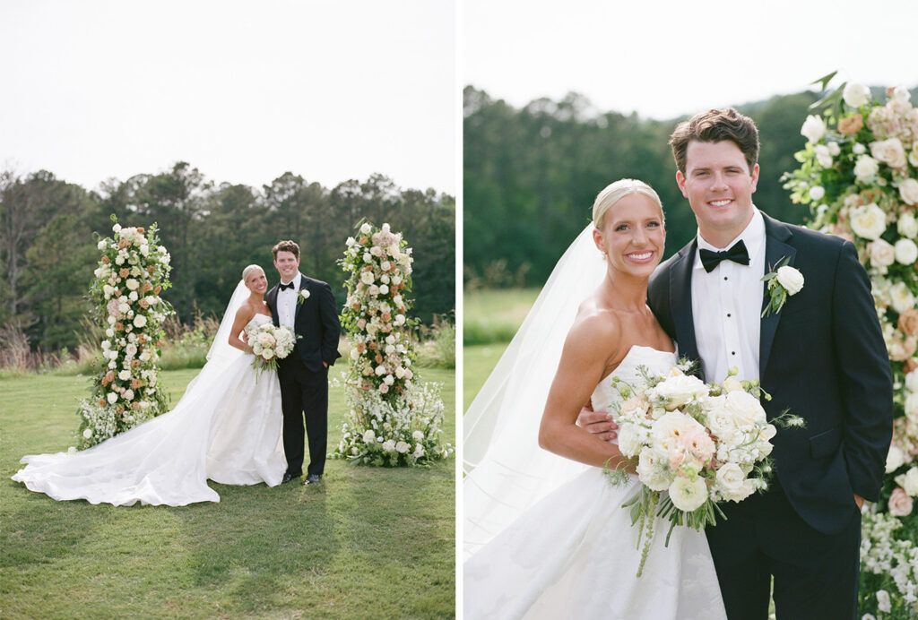 Outdoor wedding at Ridge Pointe wedding venue, shot on film