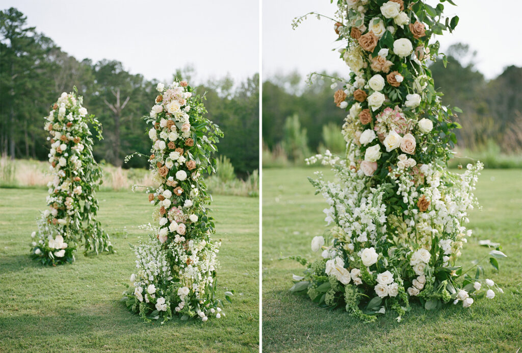 Outdoor wedding at Ridge Pointe wedding venue, shot on film