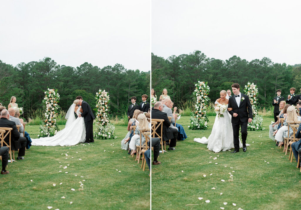Outdoor wedding at Ridge Pointe wedding venue, shot on film