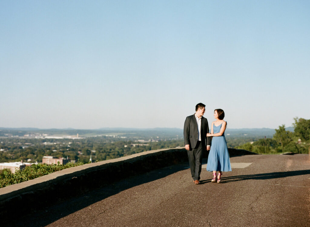 Engagement photos on Crest Road in Birmingham, AL