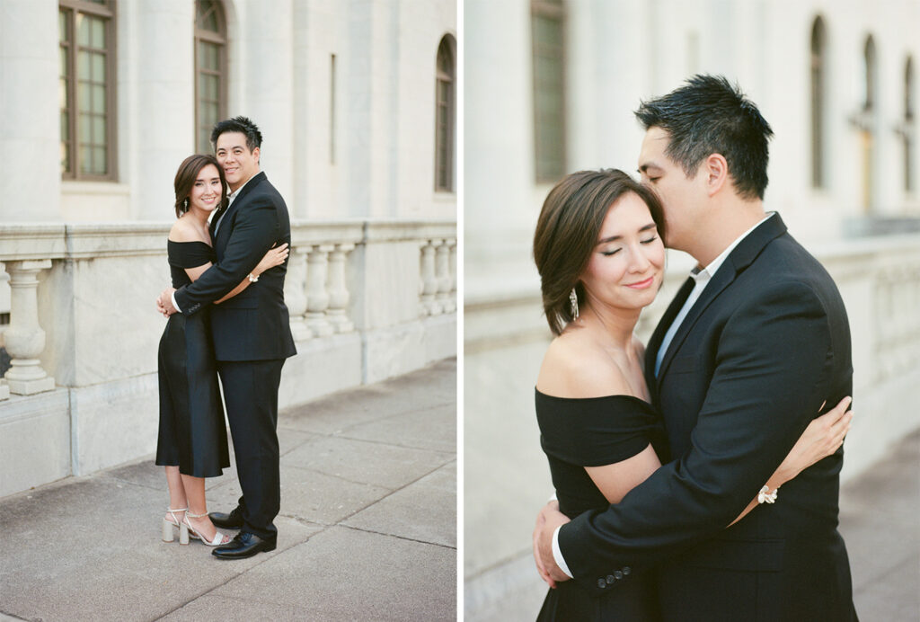 Engagement photos at the Federal Courthouse in Birmingham, AL