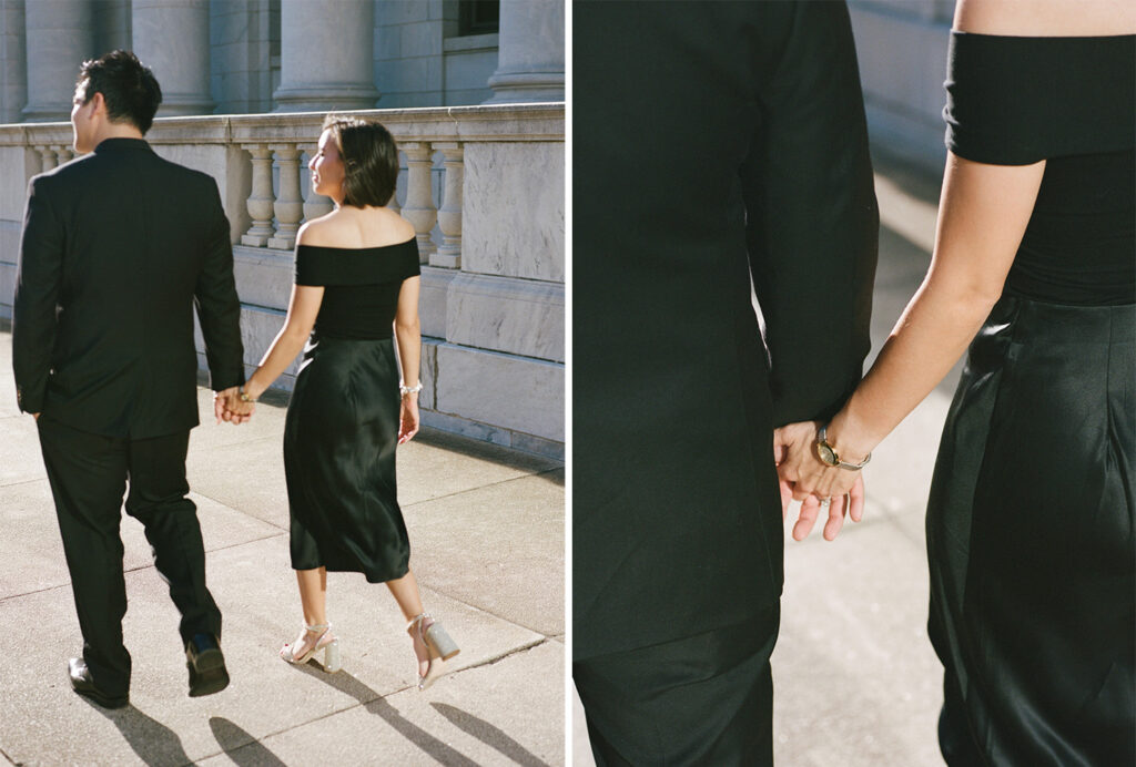 Engagement photos at the Federal Courthouse in Birmingham, AL
