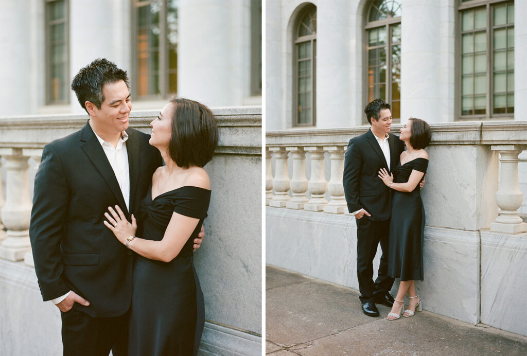 Engagement photos at the Federal Courthouse in Birmingham, AL