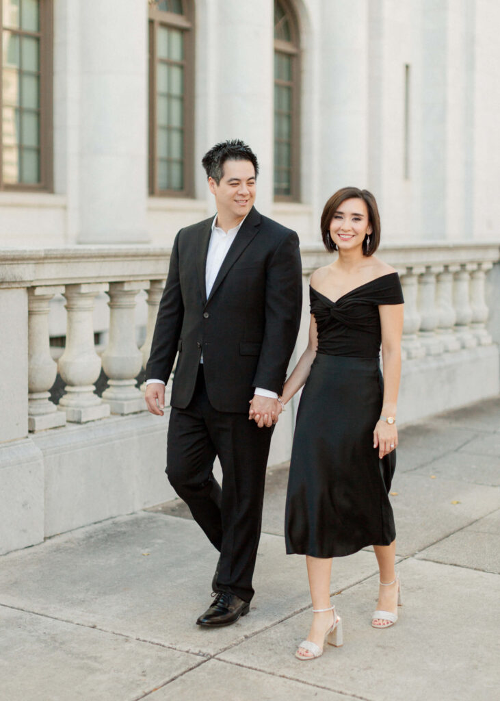 Engagement photos at the Federal Courthouse in Birmingham, AL