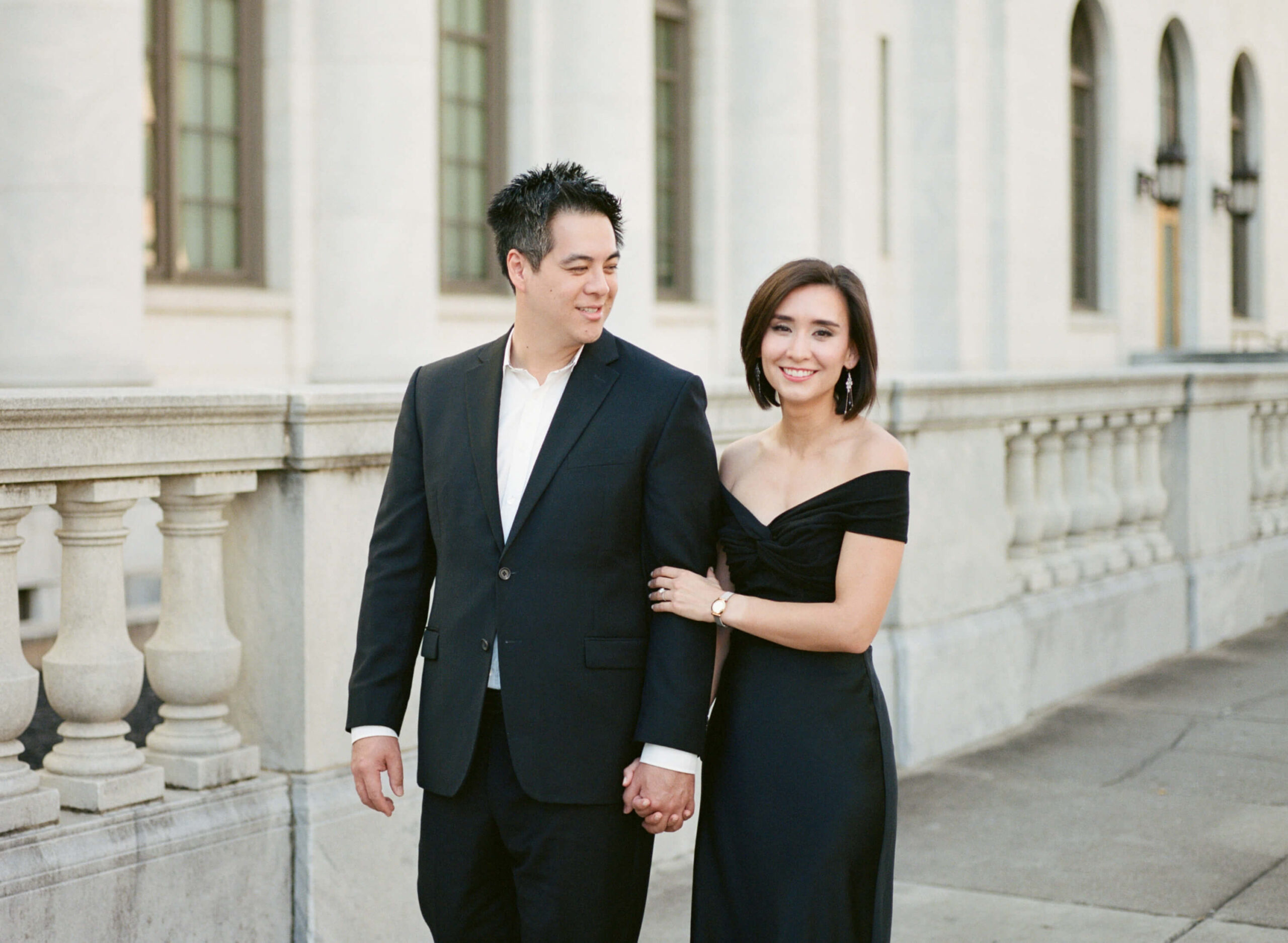 Engagement photos at the Federal Courthouse in Birmingham, AL