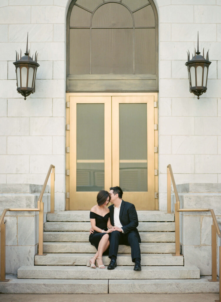 Engagement photos at the Federal Courthouse in Birmingham, AL