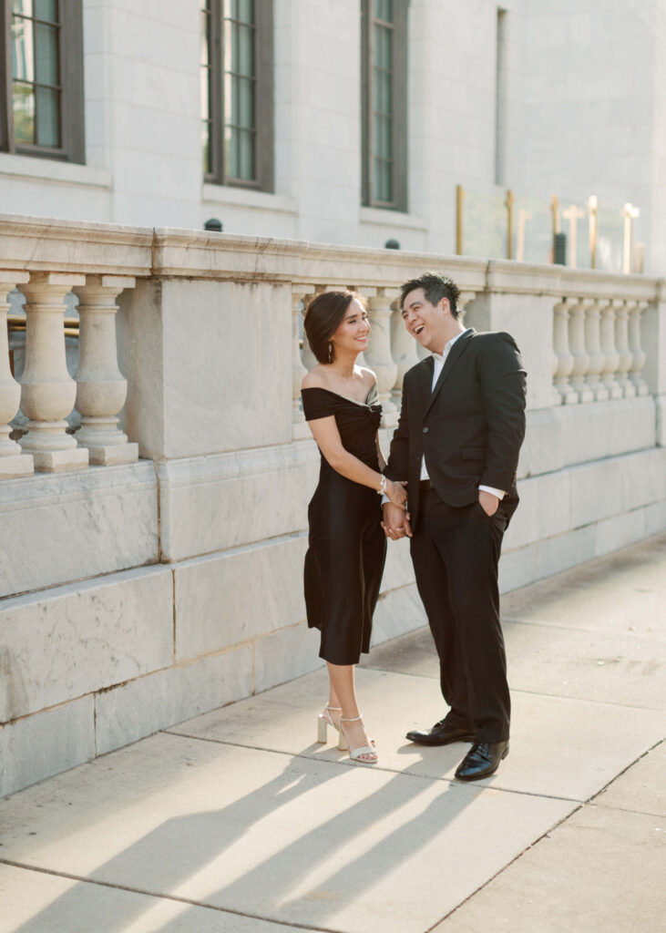 Engagement photos at the Federal Courthouse in Birmingham, AL