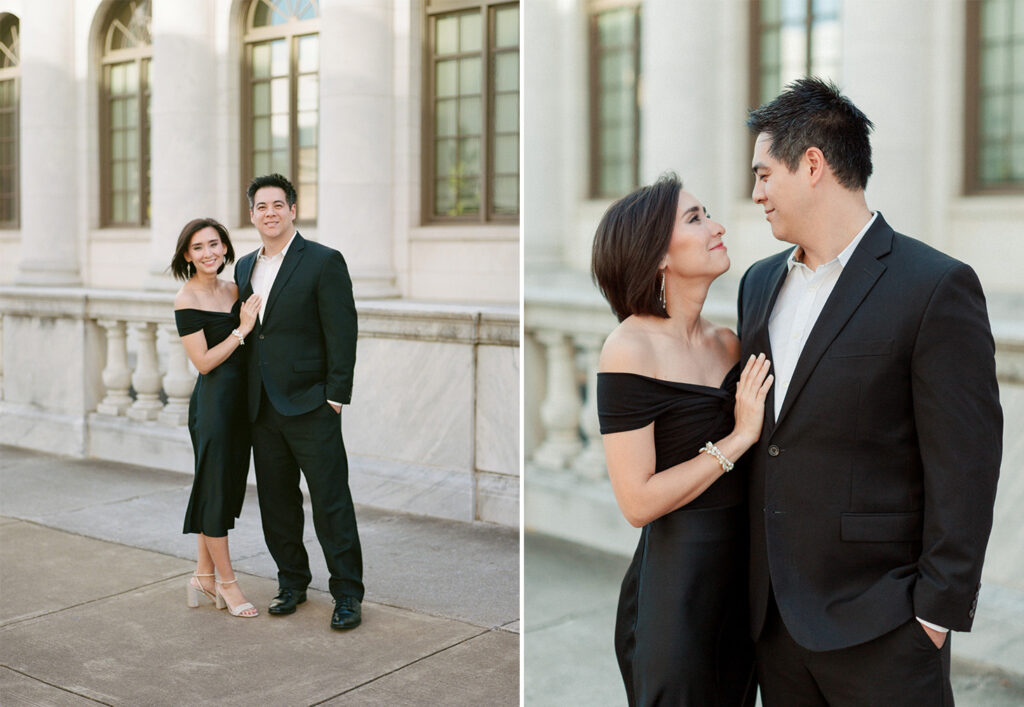 Engagement photos at the Federal Courthouse in Birmingham, AL