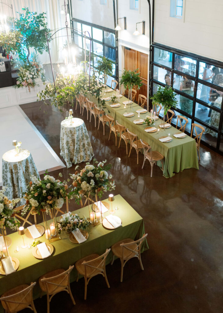 Green wedding reception at Ridge Pointe in Alpine, AL