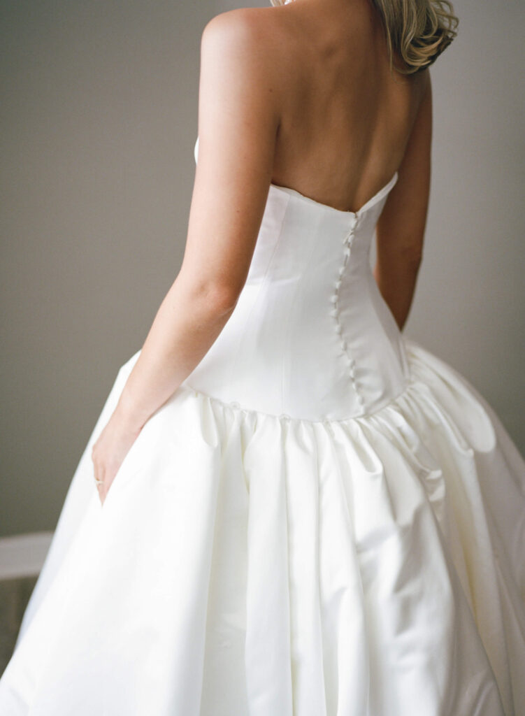 Drop waist ball gown wedding dress