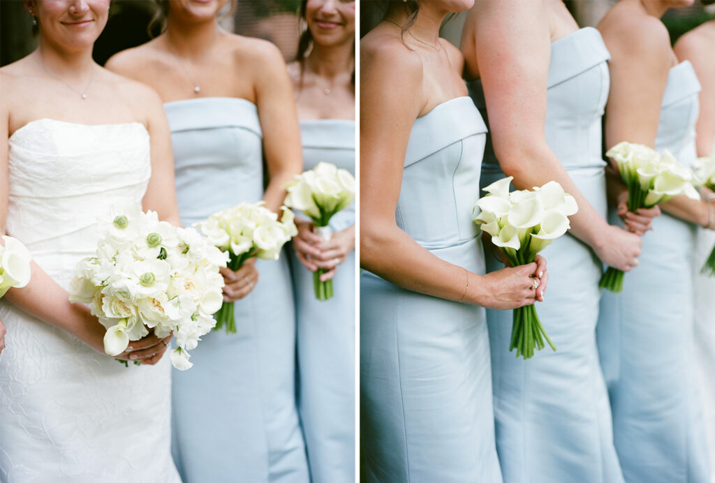 Blue Amsale bridesmaid dresses