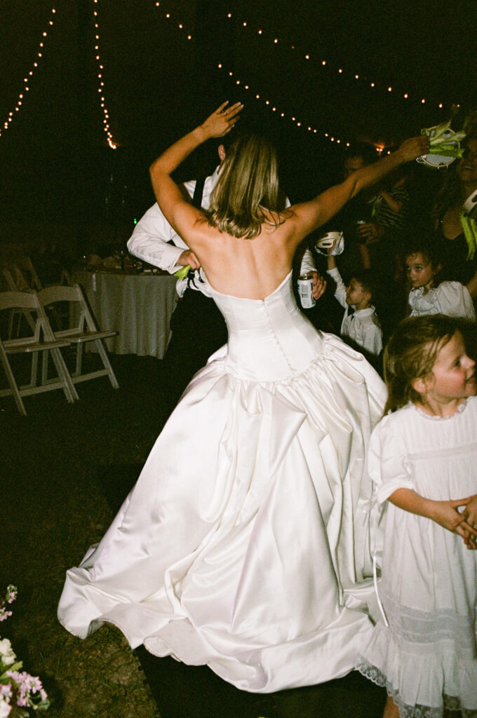 Wedding dance floor photos on film, photographed by a North central florida film wedding photographer
