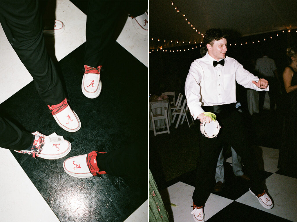 Wedding dance floor photos on film, photographed by a North central florida film wedding photographer