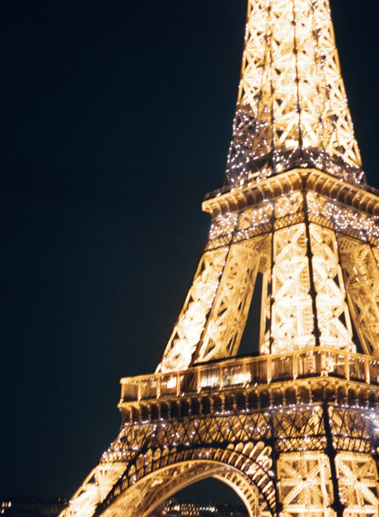 Eiffel tower at night on Portra 400